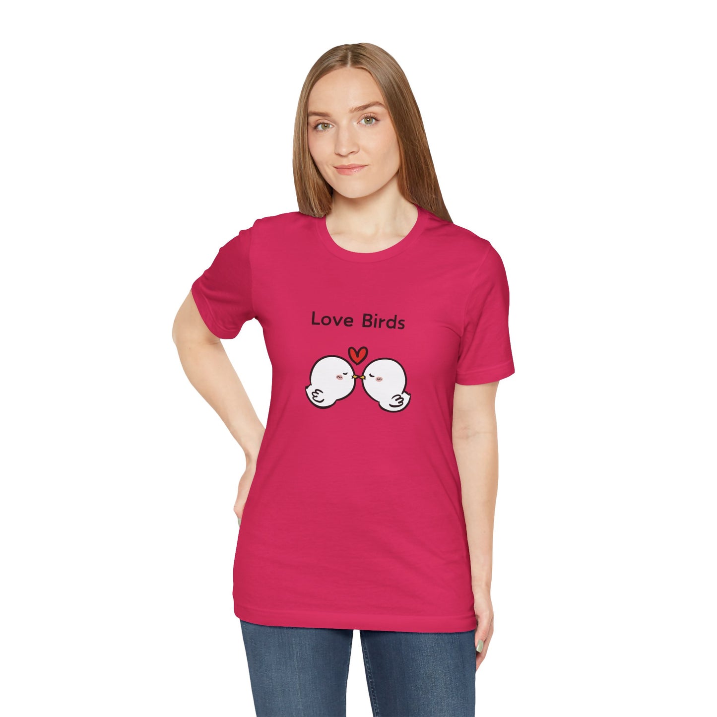 Love Birds Boyfriend T Graphic. Unisex Jersey Short Sleeve Tee