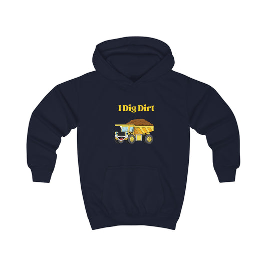 I Dig Dirt. Kids Hoodie