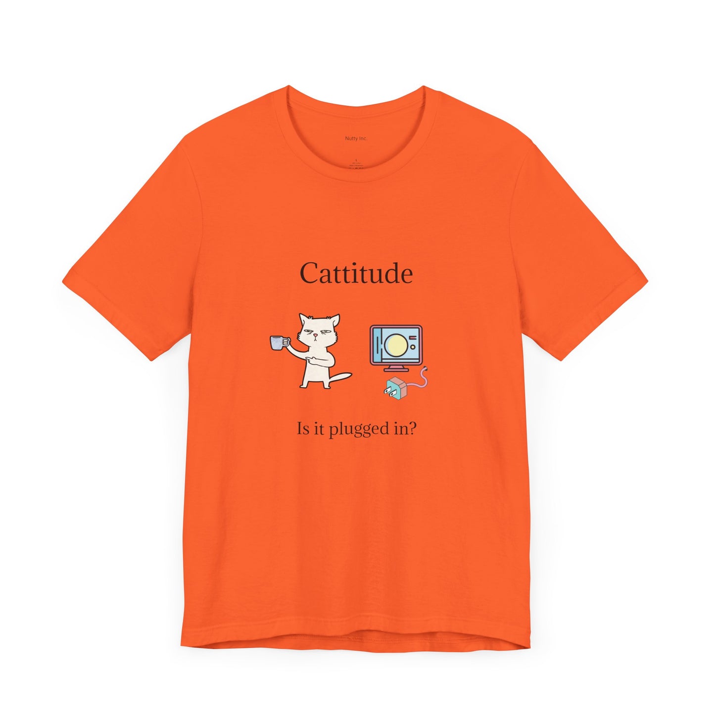 Cattitude, Is it plugged In, Unisex Jersey Short Sleeve Tee