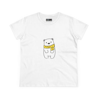 Winter Time BK Bear. .  Women's Midweight Cotton Tee