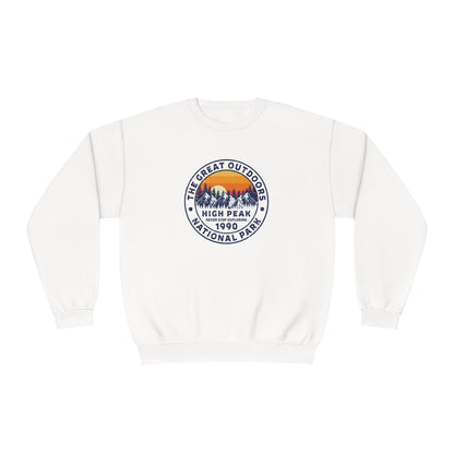 Never Stop Exploring. High Peak National Park. Unisex NuBlend® Crewneck Sweatshirt