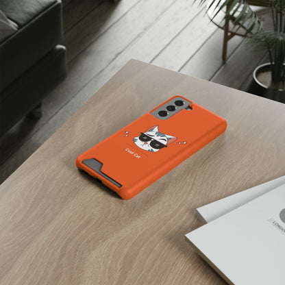 Cool Cat. Phone Case With Card Holder