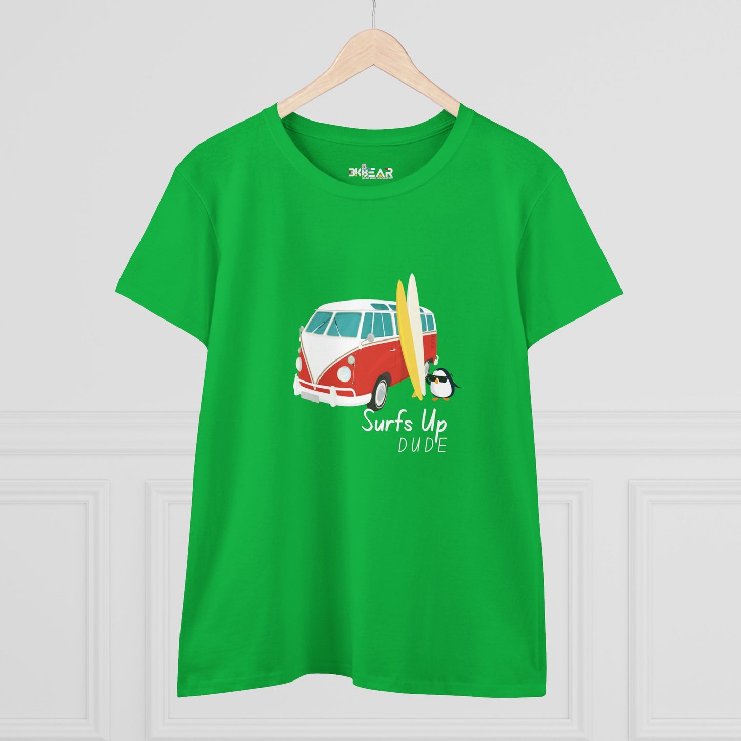 Surfs Up Dude. Women's Midweight Cotton Tee