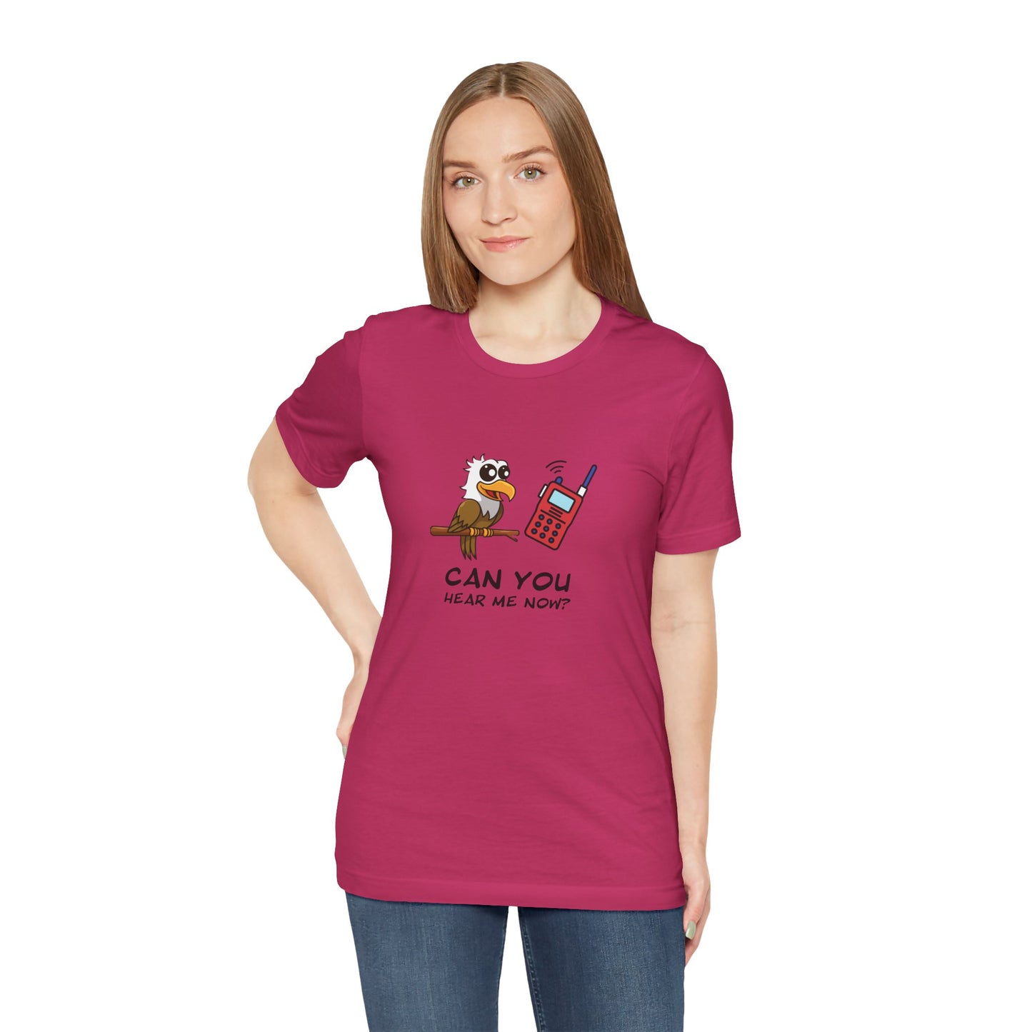 Burrowing Owl. Can You Hear Me Now? Unisex Jersey Short Sleeve Tee