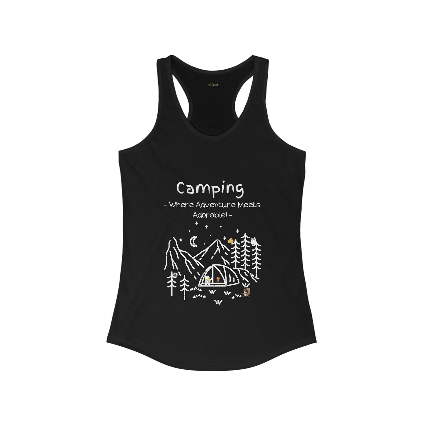 Camping. Where Adventure Meets Adorable. Women's Ideal Racerback Tank