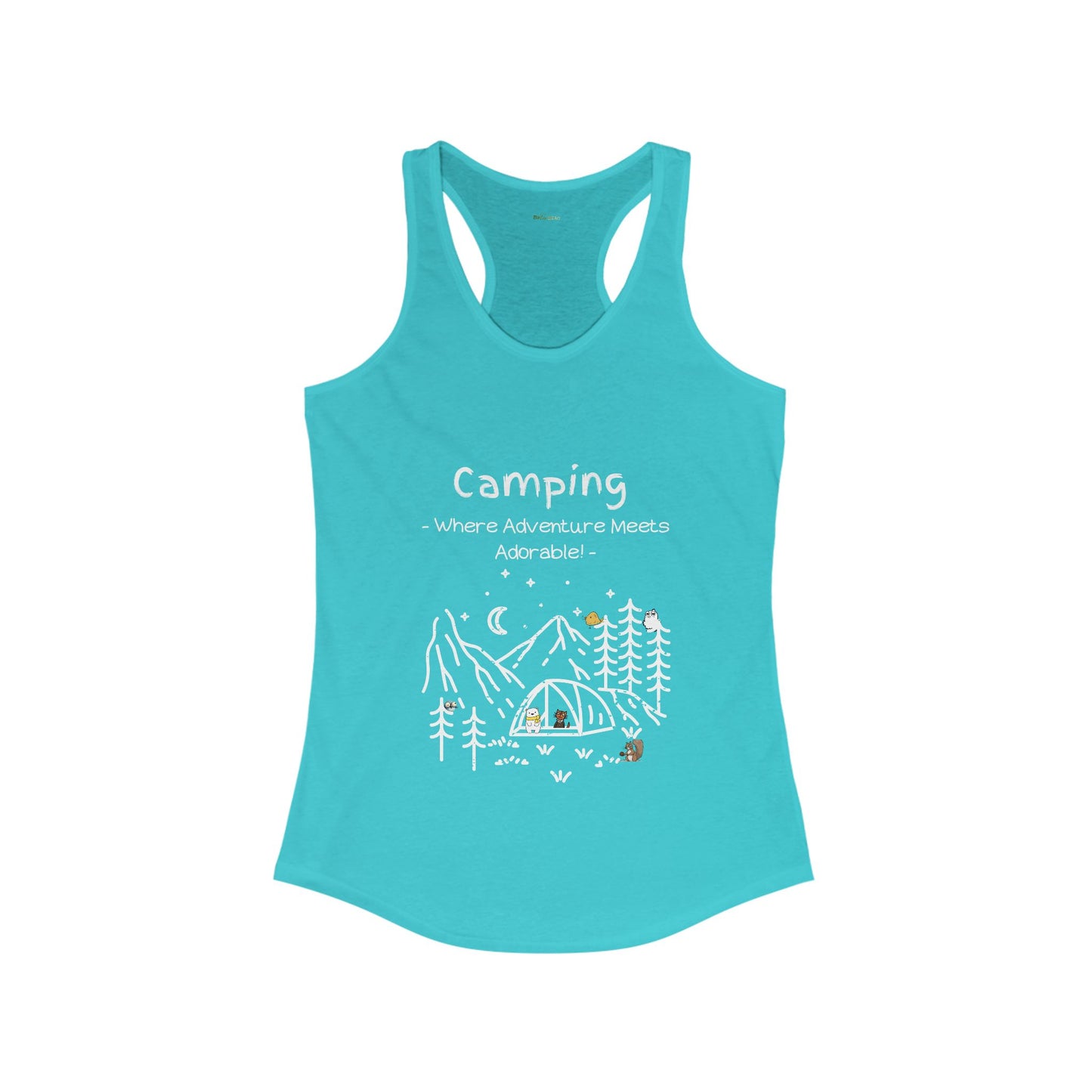 Camping. Where Adventure Meets Adorable. Women's Ideal Racerback Tank