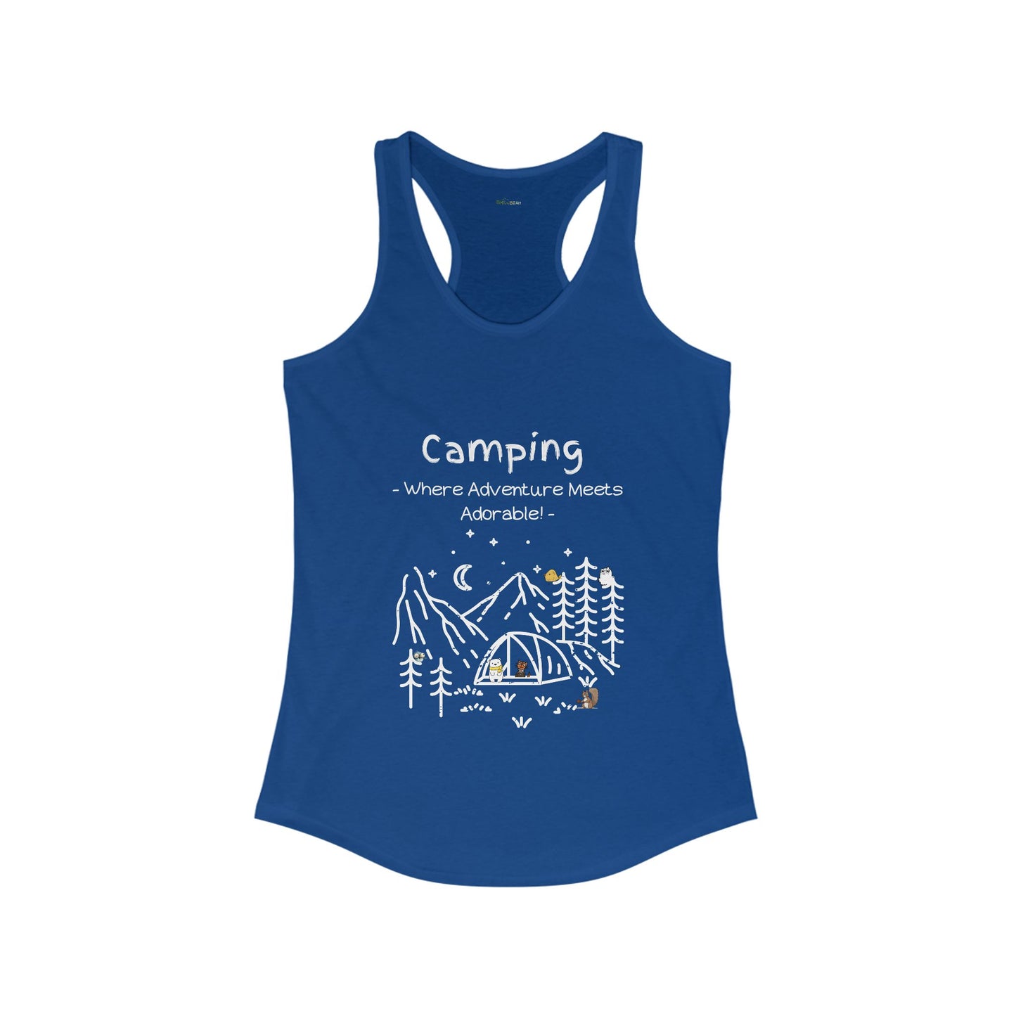 Camping. Where Adventure Meets Adorable. Women's Ideal Racerback Tank