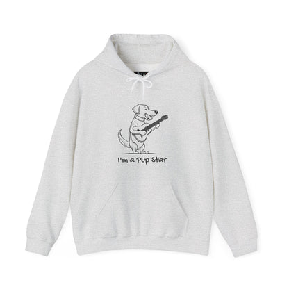 Dog With a Guitar. I'm a Pup Star. Unisex Hooded Sweatshirt.