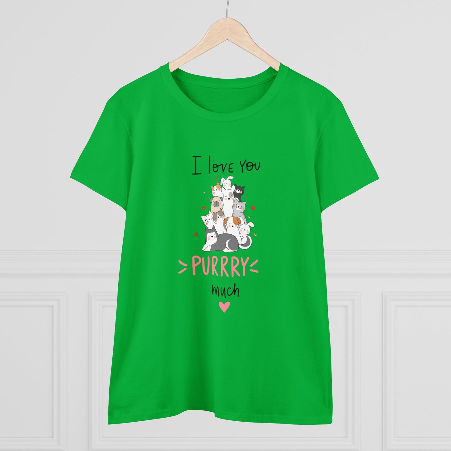 Adorable Animals that Love You Purry Much. Women's Midweight Cotton Tee