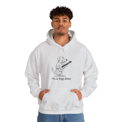 Dog With a Guitar. I'm a Pup Star. Unisex Hooded Sweatshirt.