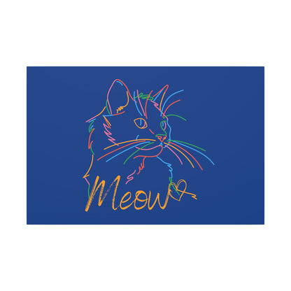 Meow. Cat with Purrty Color Outlines. Canvas Gallery Wraps