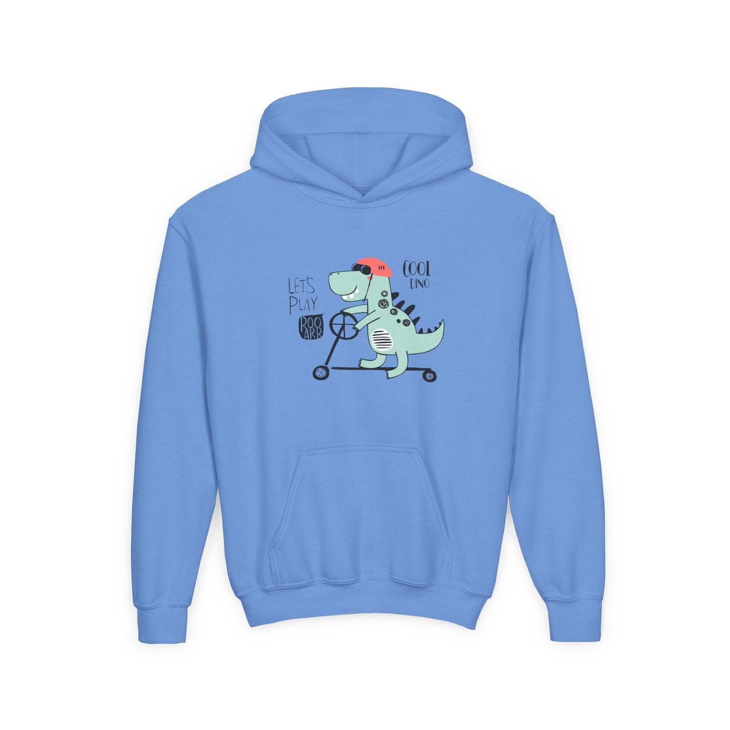 Cool Skate Boarding Kid Dino. Kids Hoodie