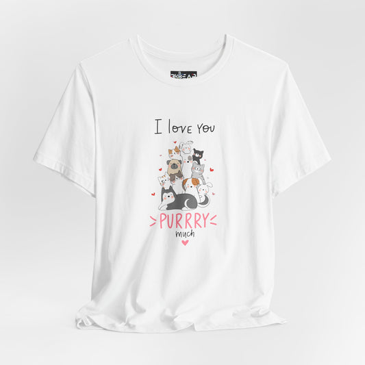Adorable Animals that Love You Purry Much. Unisex Jersey Short Sleeve Tee