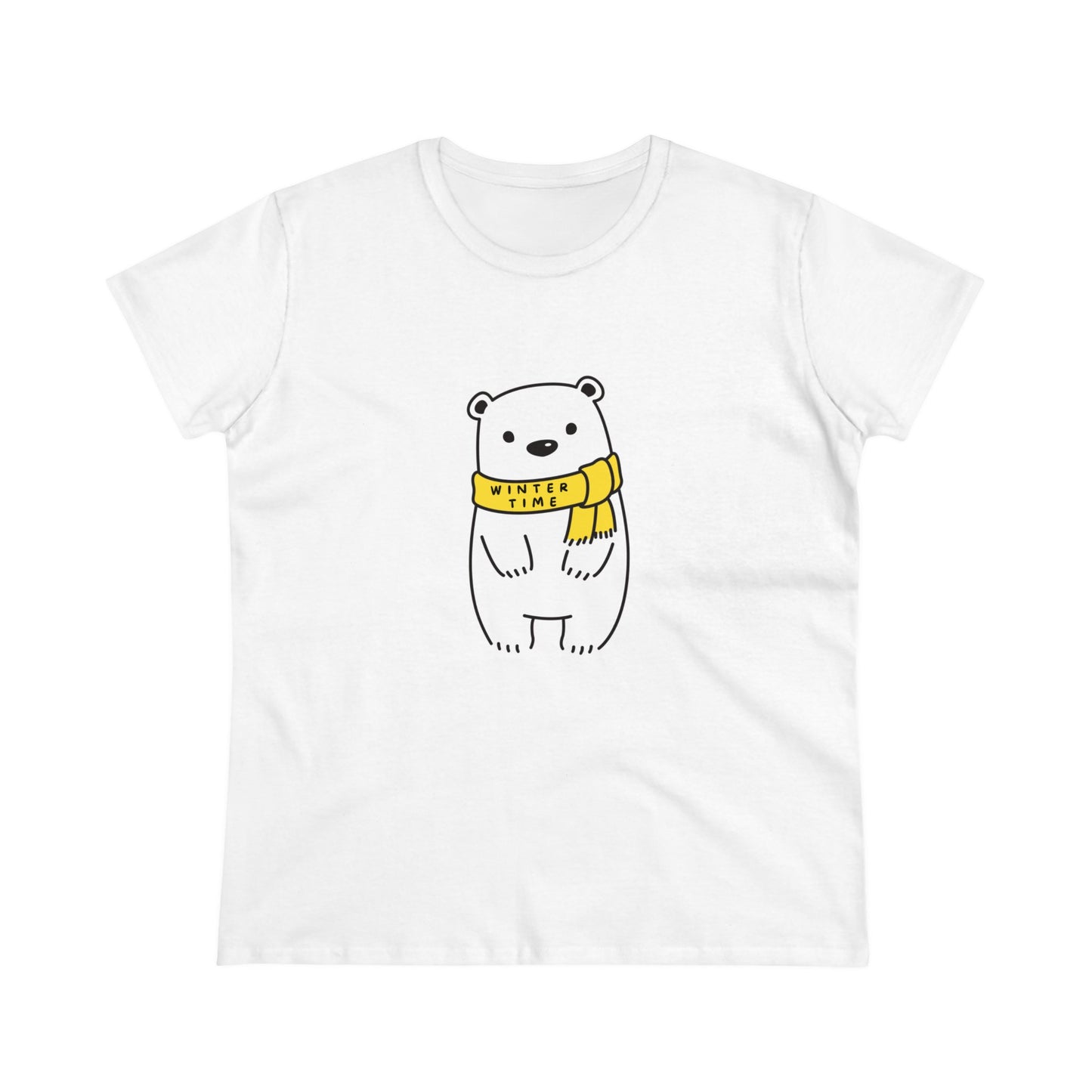 Winter Time BK Bear. .  Women's Midweight Cotton Tee