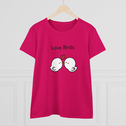 Love Birds Sweet Tees. Women's Midweight Cotton Tee