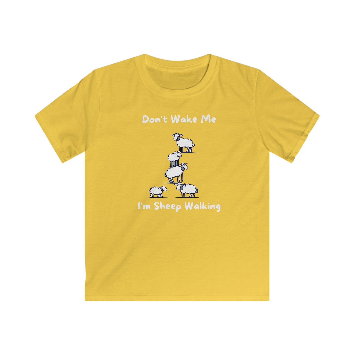 Don’t Wake Me I’m Sheep Walking Kids Softstyle Tee – Funny Sleepy Sheep Graphic Cotton Shirt