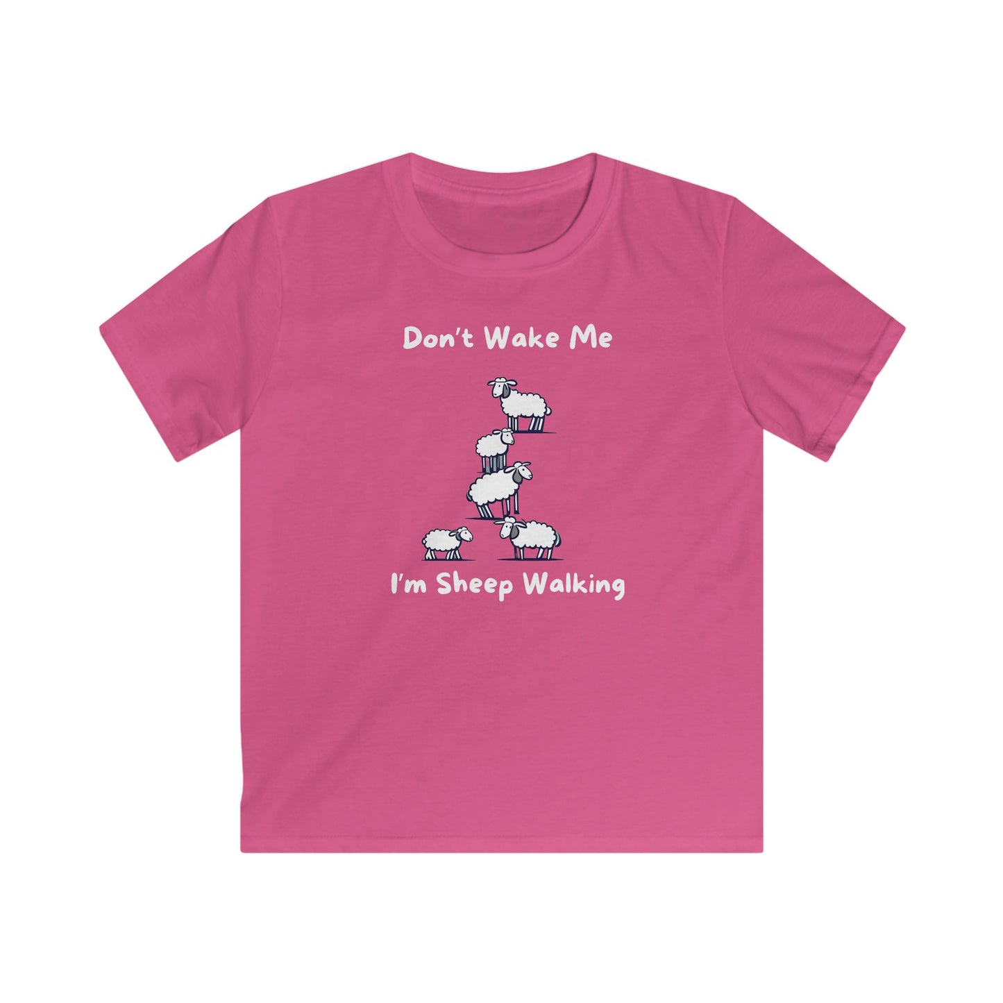 Don’t Wake Me I’m Sheep Walking Kids Softstyle Tee – Funny Sleepy Sheep Graphic Cotton Shirt