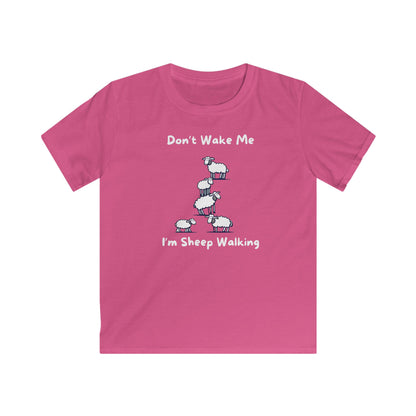 Don’t Wake Me I’m Sheep Walking Kids Softstyle Tee – Funny Sleepy Sheep Graphic Cotton Shirt