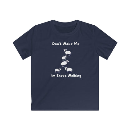 Don’t Wake Me I’m Sheep Walking Kids Softstyle Tee – Funny Sleepy Sheep Graphic Cotton Shirt