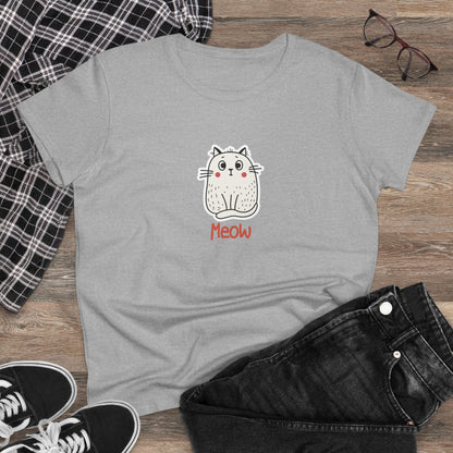Loki The Cat. Meow. Women's Midweight Cotton Tee