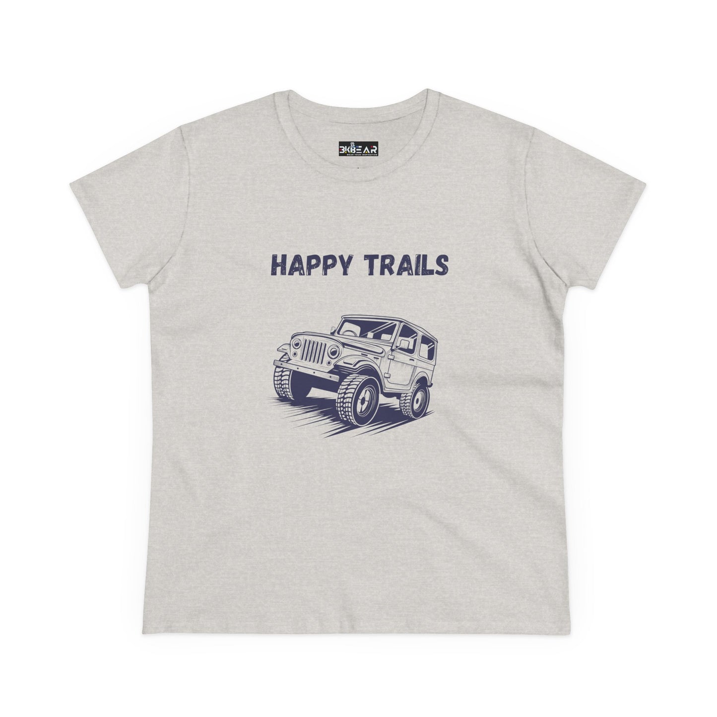 Exploring Happy Trails In a Jeep. Women's Midweight Cotton Tee