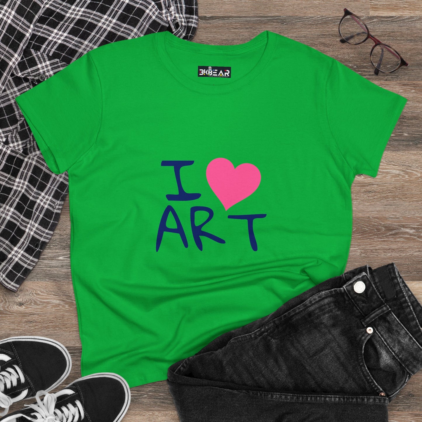 I Love Art. Women's Midweight Cotton Tee