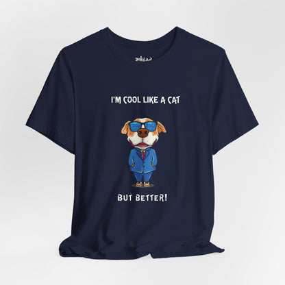 Chuck The Cool Dog. Unisex Jersey Short Sleeve Tee