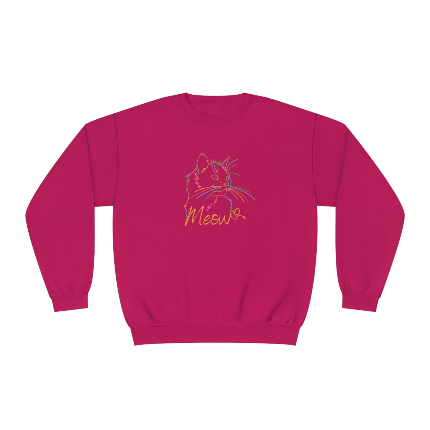 Meow. Cat with purrty color outlines. Unisex NuBlend® Crewneck Sweatshirt