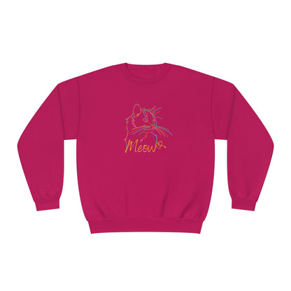 Meow. Cat with purrty color outlines. Unisex NuBlend® Crewneck Sweatshirt