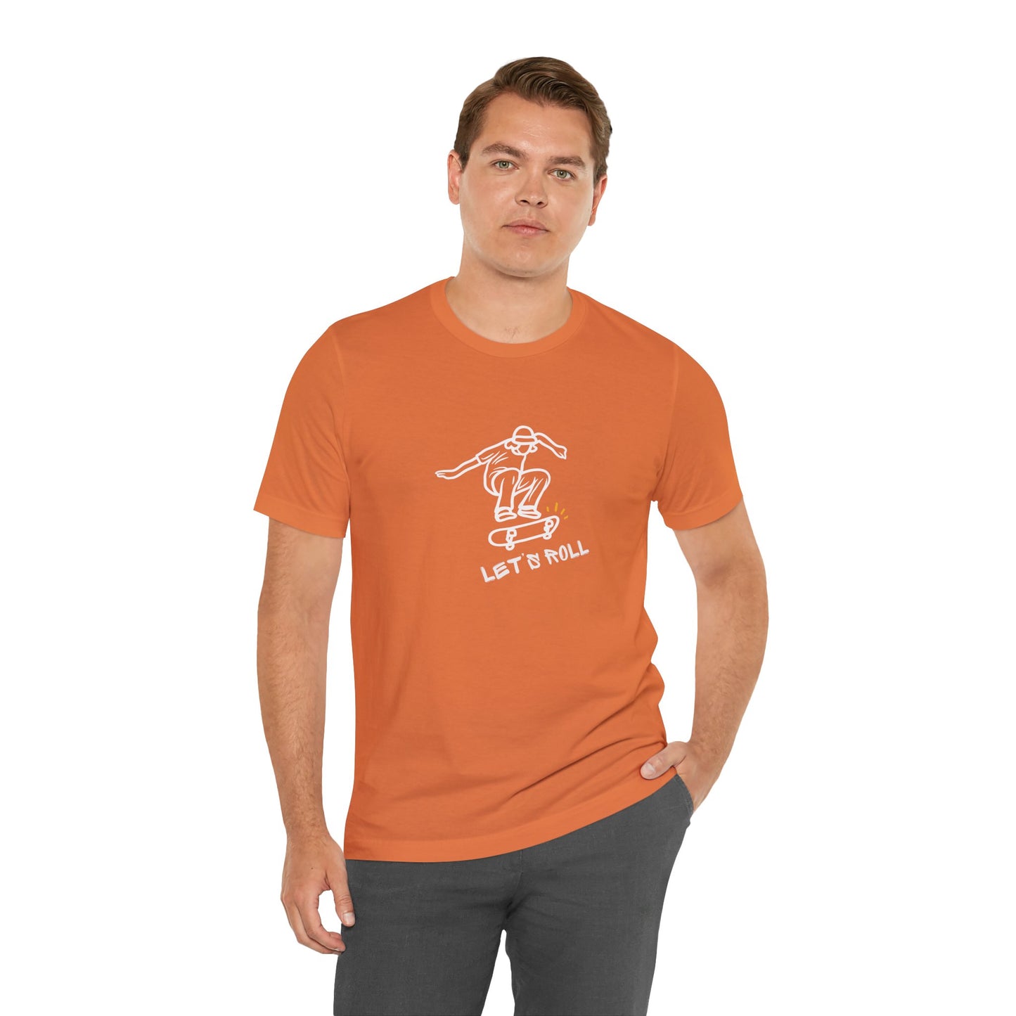 Let's Roll Skateboarder. Unisex Jersey Short Sleeve Tee