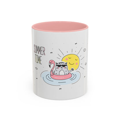 Jingles The Summertime Cat. Accent Coffee Mug, 11oz
