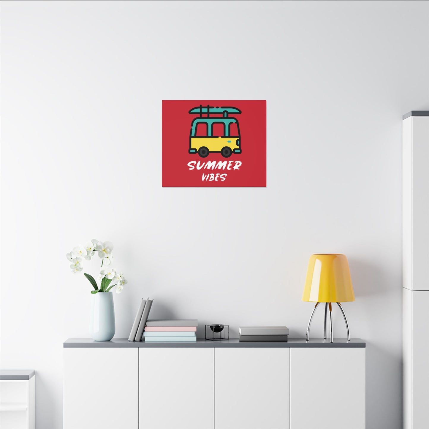 Summer Vibes Canoe on Van. Canvas Gallery Wraps