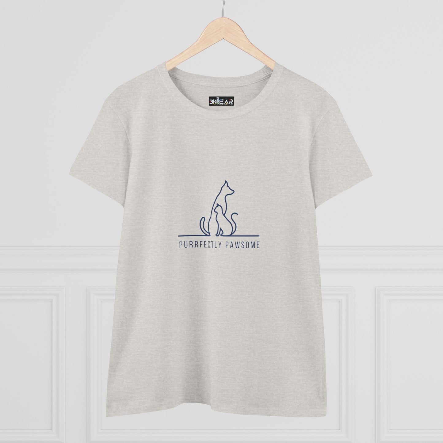 Women's Cat Lover Tee, Purrrfectly Pawsome T-Shirt, Animal Lover Gift, Funny Pet Shirt, Casual Cotton Top for Cat Owners