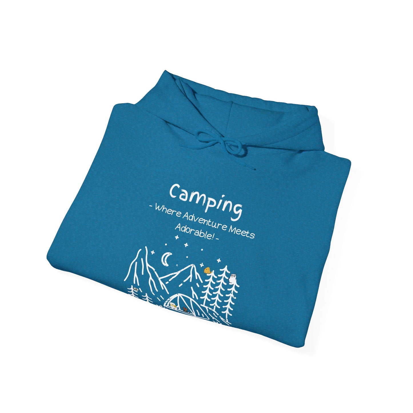 Camping. Where Adventure Meets Adorable. Unisex Hooded Sweatshirt.