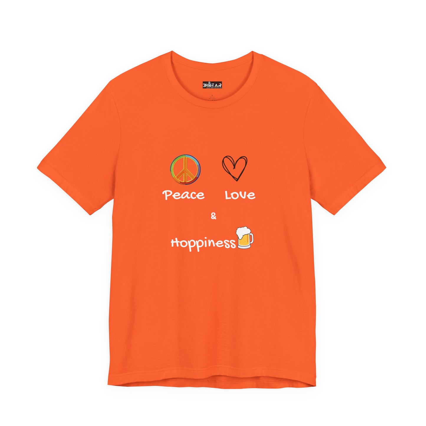 Peace, Love and Hoppiness. Unisex Jersey Short Sleeve Tee