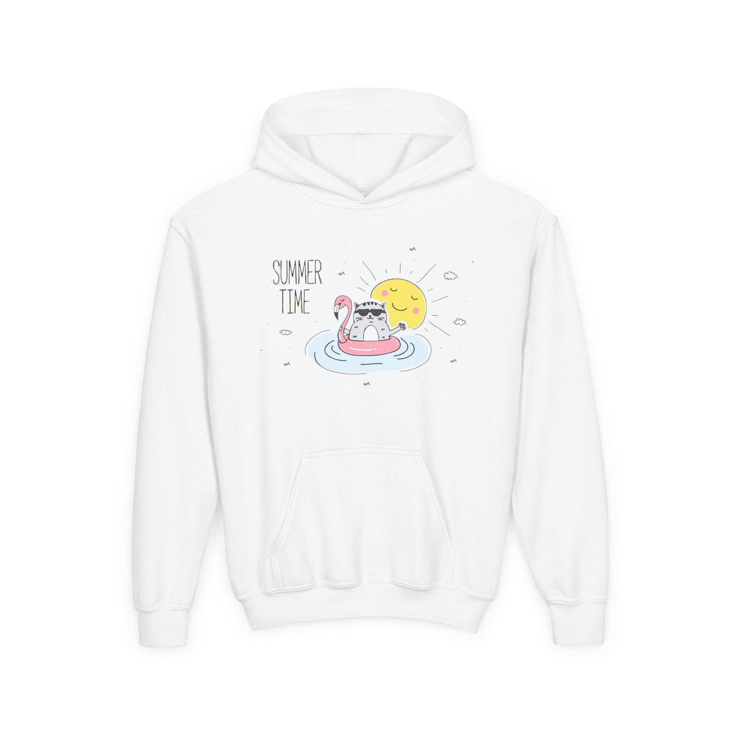 Jingles The Summertime Cat. Kids Hoodie