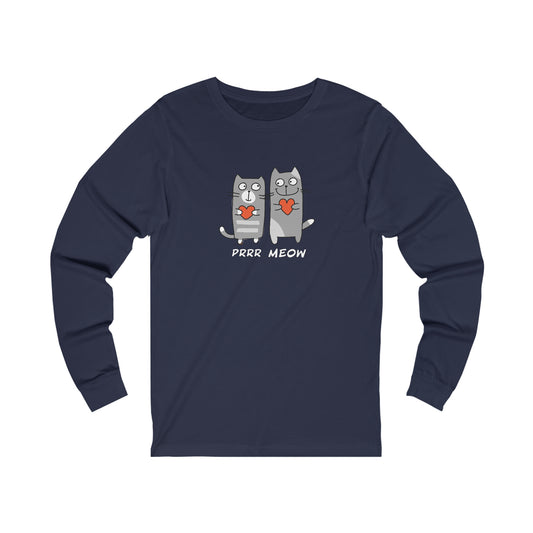 Happy Cat's. Prrr Meow. My Best Friend Has Paws. Unisex Jersey Long Sleeve Tee