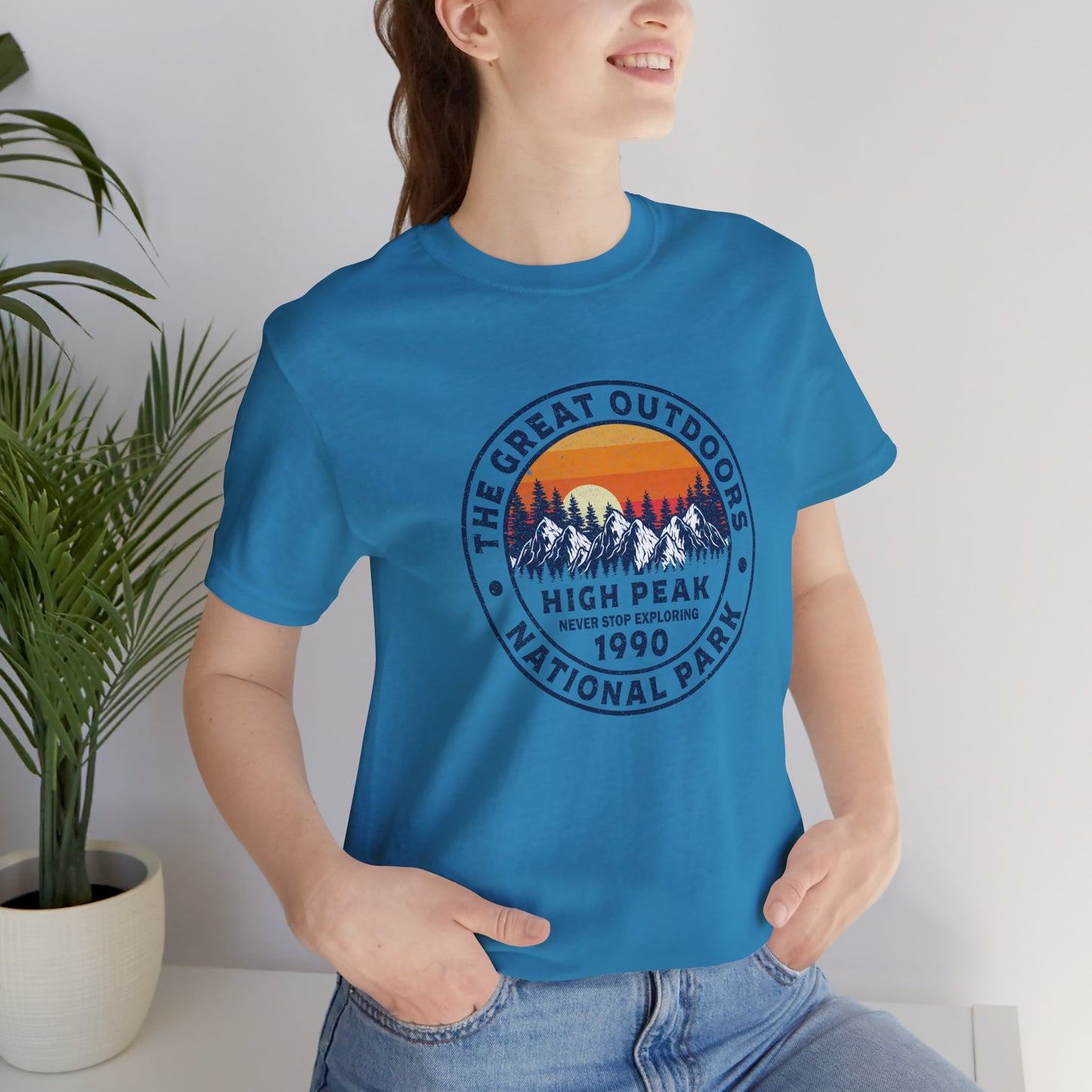 Never Stop Exploring. High Peak National Park. Unisex Jersey Short Sleeve Tee
