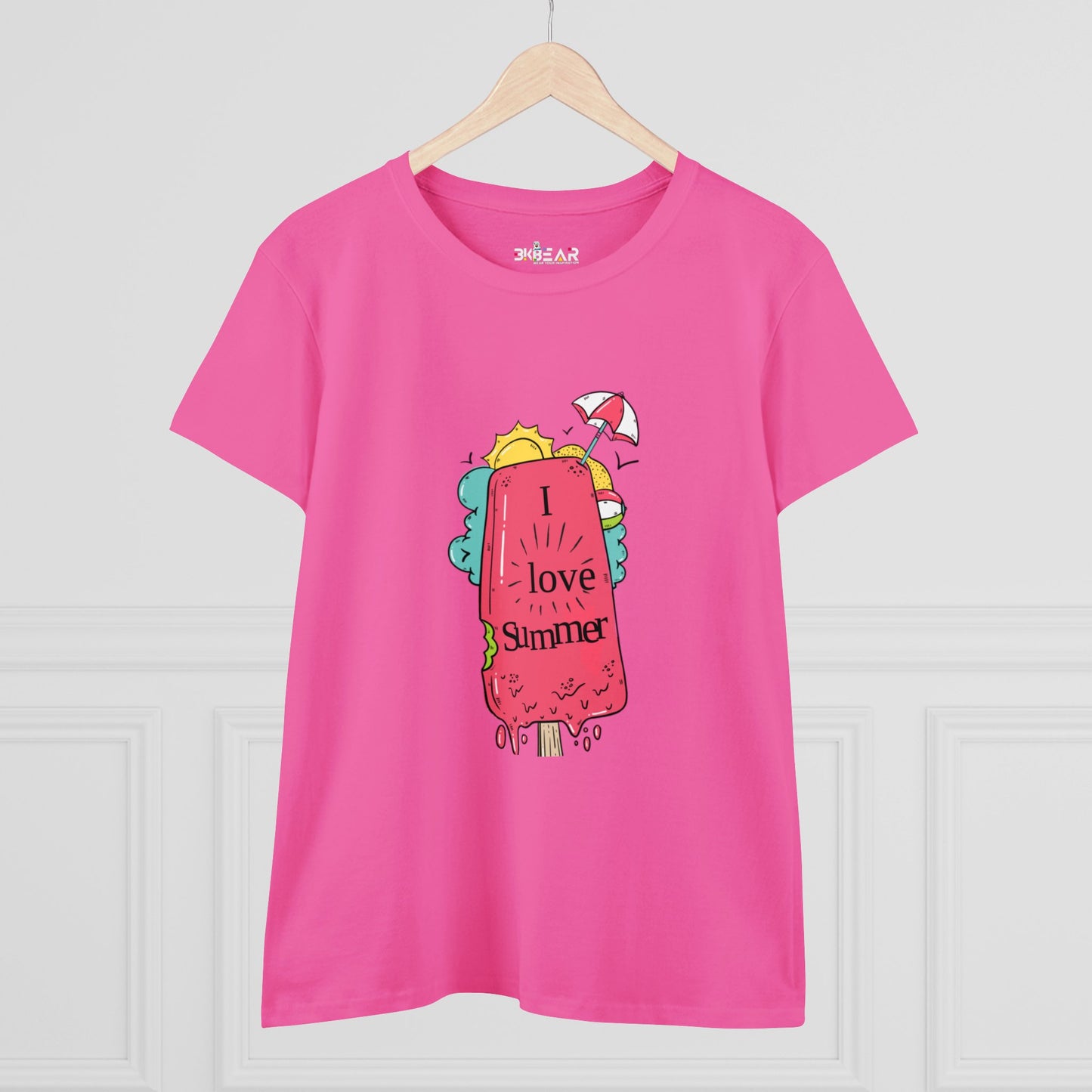 I Love Summer. Women's Midweight Cotton Tee