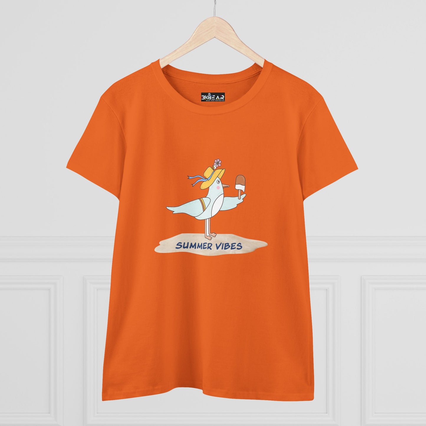 Regal Seagull Summer Vibes. Women's Midweight Cotton Tee