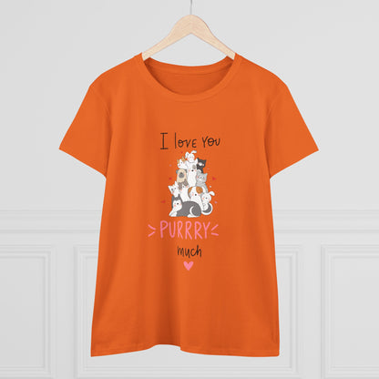 Adorable Animals that Love You Purry Much. Women's Midweight Cotton Tee