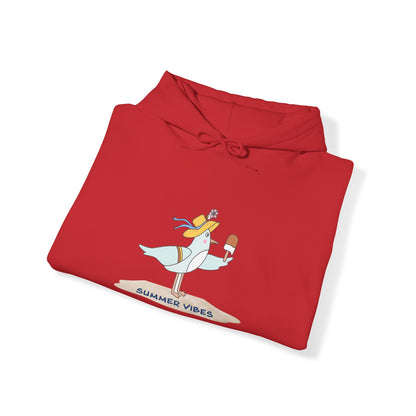 Regal Seagull Summer Vibes. Unisex Hooded Sweatshirt.