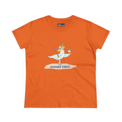 Regal Seagull Summer Vibes. Women's Midweight Cotton Tee
