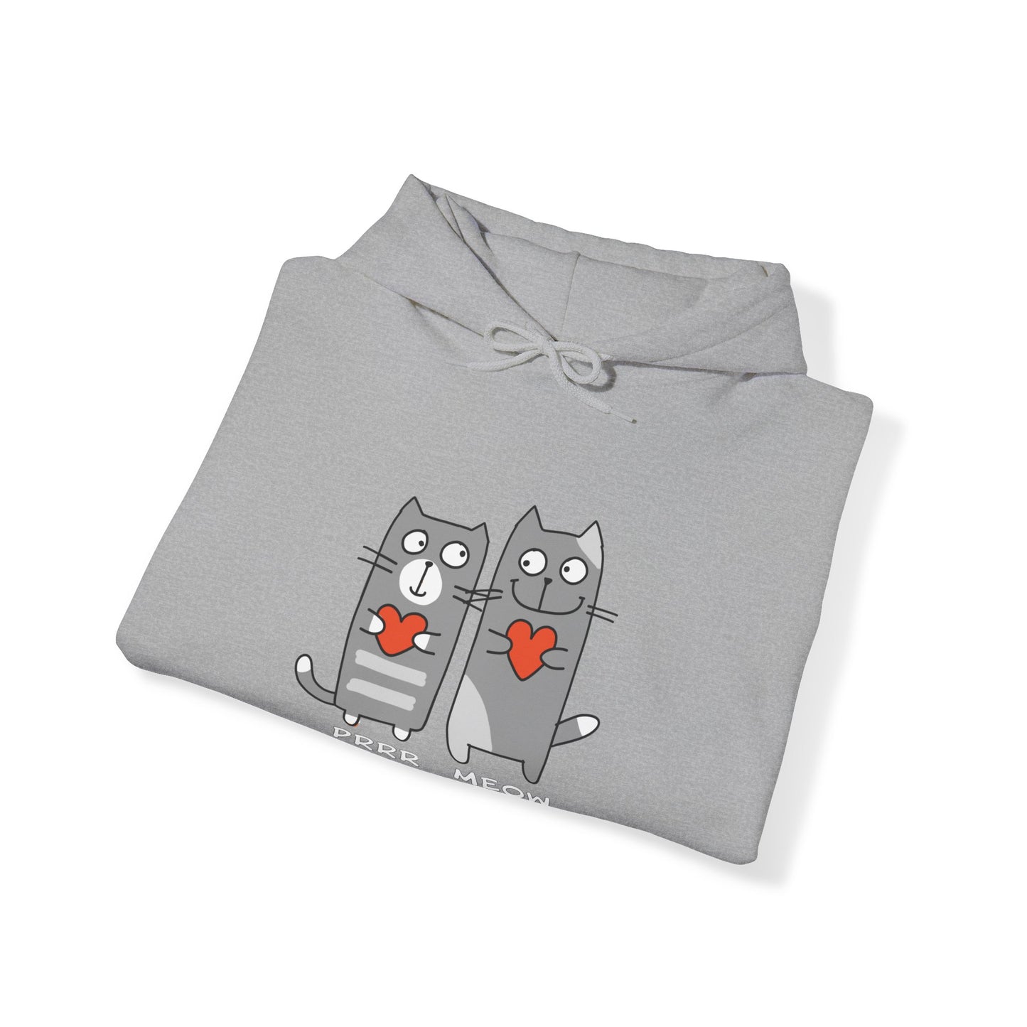 Happy Cat's. Prrr Meow. Unisex Hooded Sweatshirt.