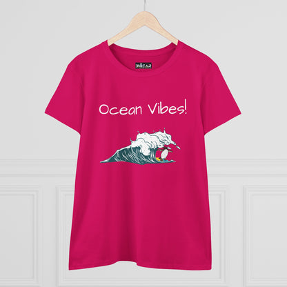 Ocean Vibes! Women's Midweight Cotton Tee