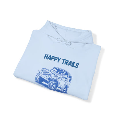 Exploring Happy Trails In a Jeep. Unisex Hooded Sweatshirt.