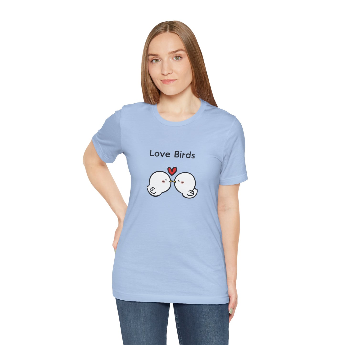 Love Birds Boyfriend T Graphic. Unisex Jersey Short Sleeve Tee