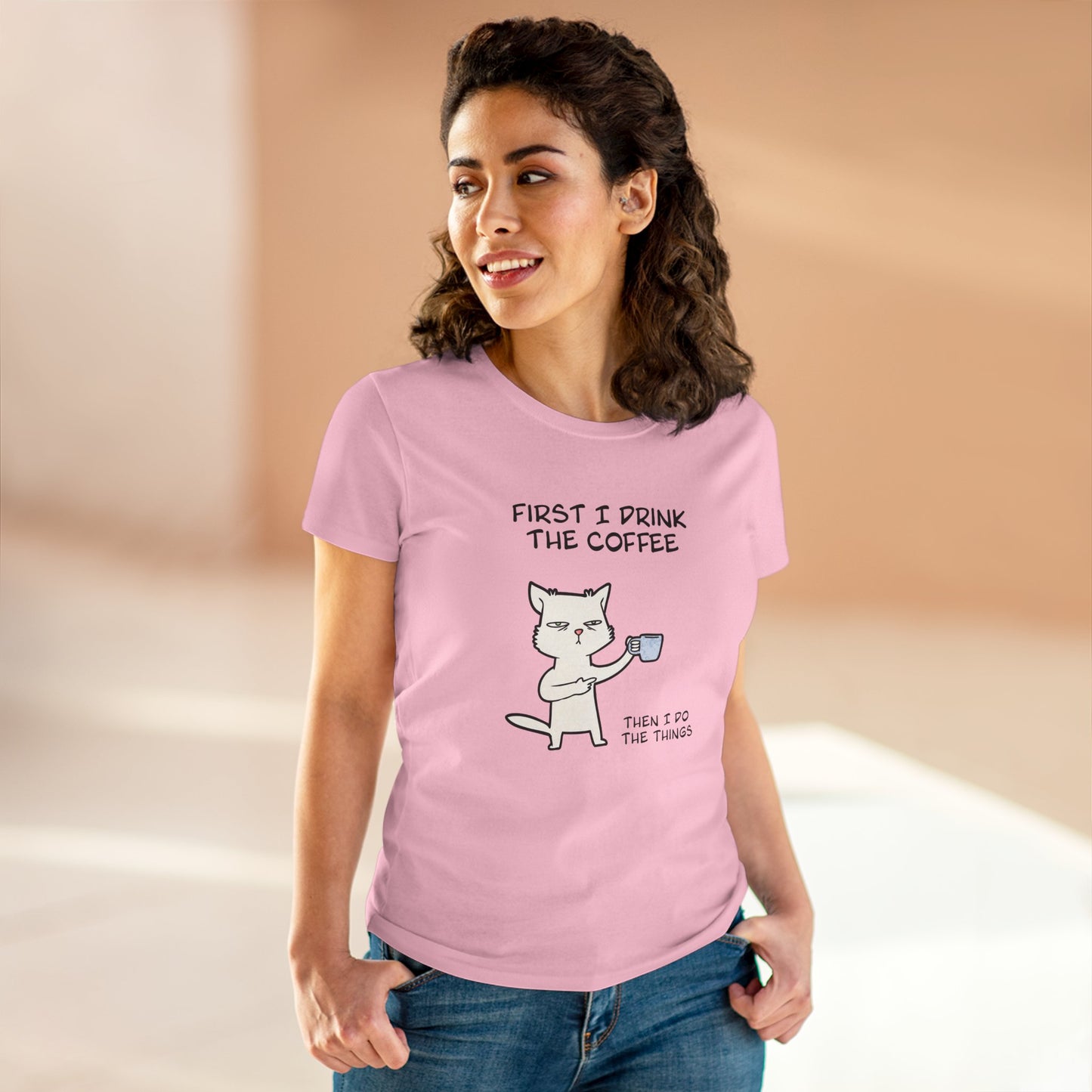 Cat Coffee Shirt For Women – But First, Coffee Vibes Tee