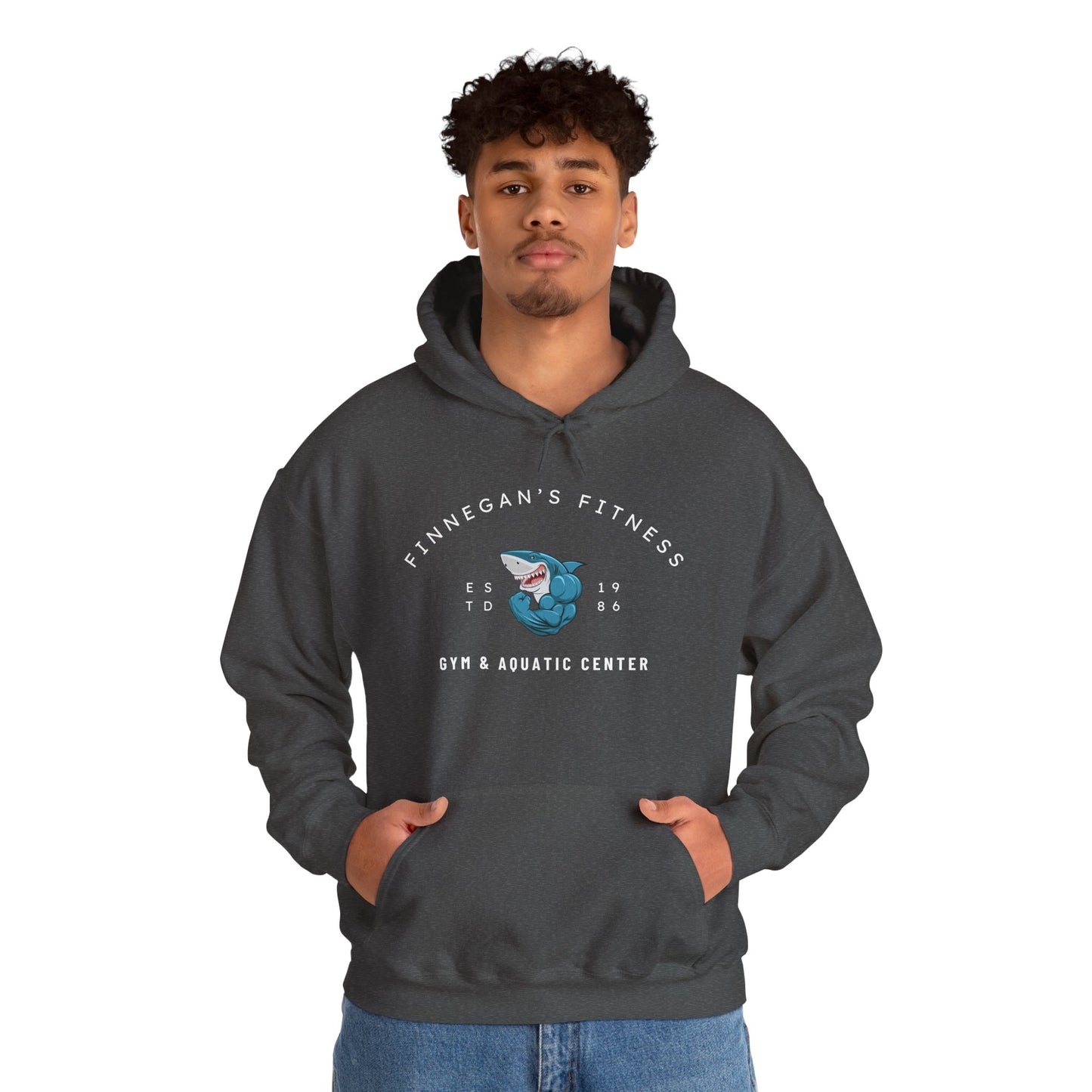 Shark Gym Hoodie – Finnegan’s Fitness & Aquatic Center Sweatshirt