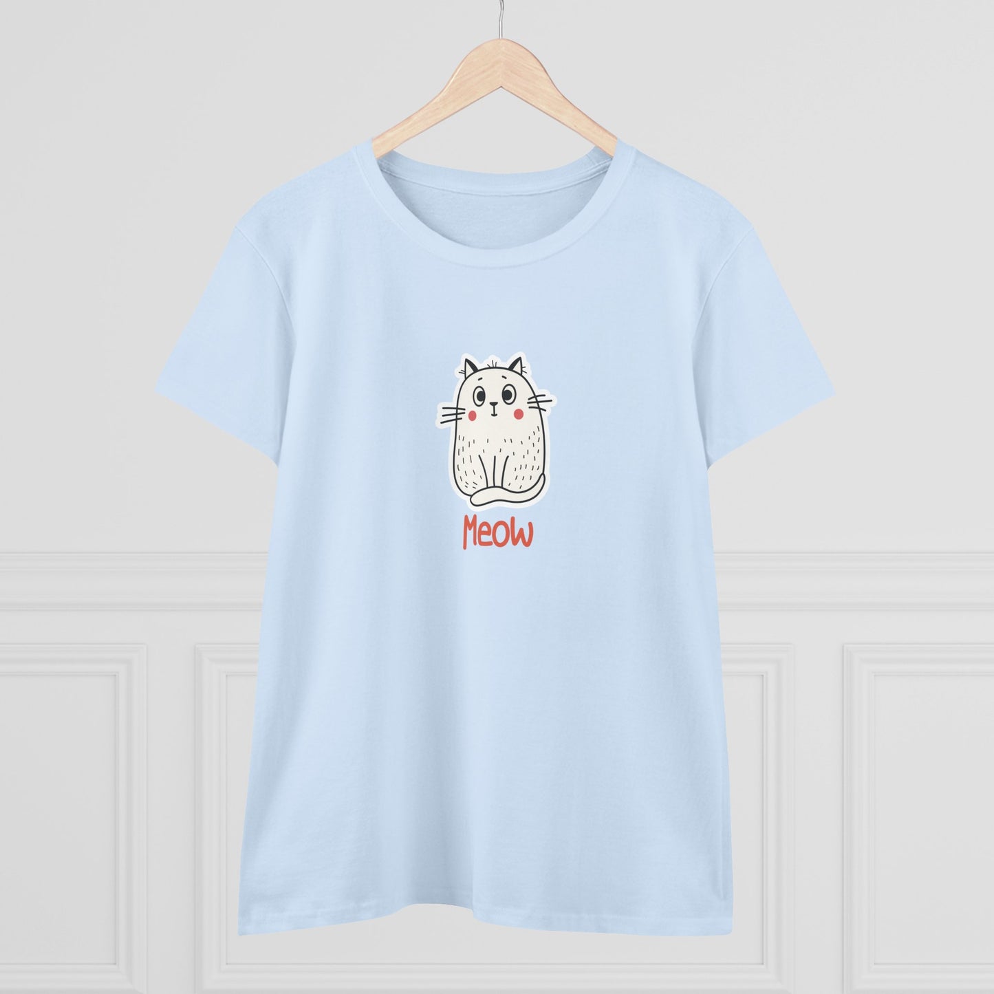 Loki The Cat. Meow. Women's Midweight Cotton Tee